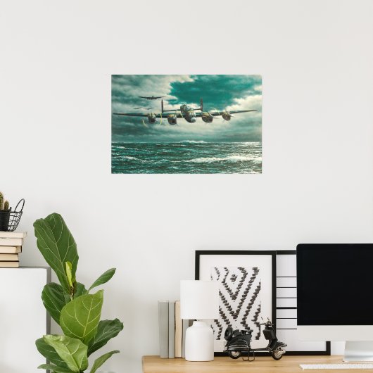 Lancaster Bombers over zee Poster (Thuiskantoor)