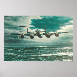Lancaster Bombers over zee Poster