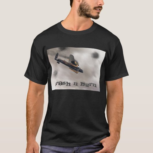 Lancaster-bommenwerper bij het neerstorten van de  t-shirt (Voorkant)