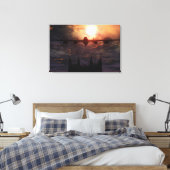 Lancaster bommenwerper boven de kathedraal van Lin Canvas Afdruk (Insitu (Slaapkamer))