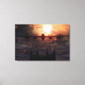 Lancaster bommenwerper boven de kathedraal van Lin Canvas Afdruk (Voorkant)