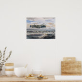 Lancaster-bommenwerper over gebombardeerde U-bootp Poster (Keuken)