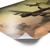 Lancaster brand in de hemel foto afdruk (Hoek)