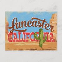 Lancaster California Cartoon Desert Vintage Travel