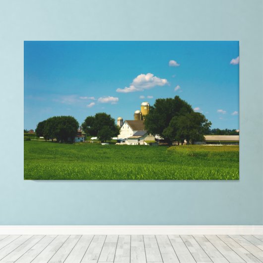 Lancaster County Boerderij Canvas Afdruk (Insitu (Houten vloer))