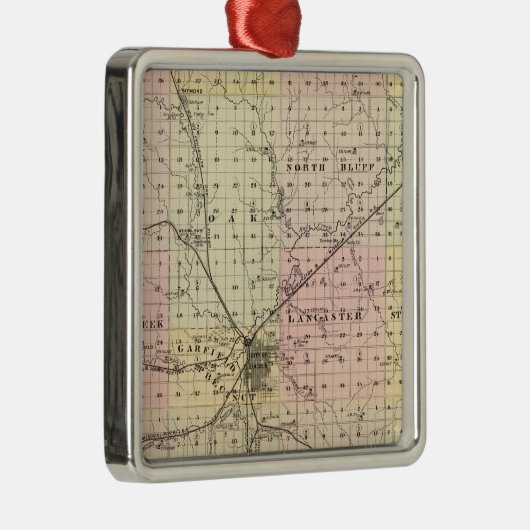 Lancaster County, Nebraska Metalen Ornament (Rechts)