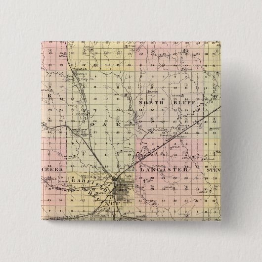 Lancaster County, Nebraska Vierkante Button 5,1 Cm (Voorkant)