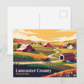Lancaster County Pennsylvania Briefkaart (Voorkant / Achterkant)