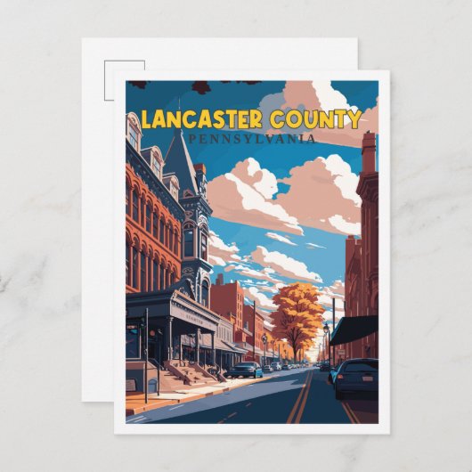 Lancaster County Pennsylvania Verenigde Staten vin Briefkaart (Voorkant / Achterkant)