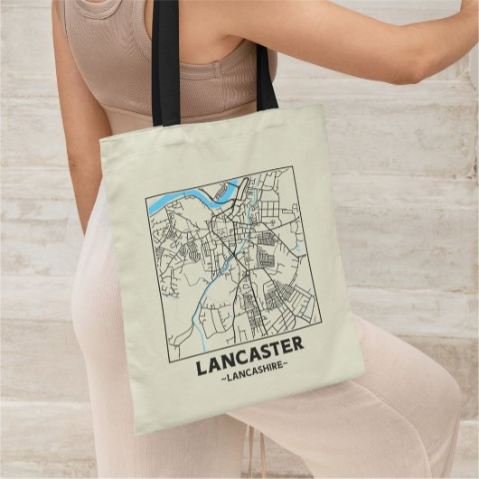 Lancaster, Lancashire City Map Tote Bag