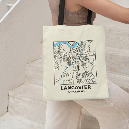 Lancaster, Lancashire City Map Tote Bag