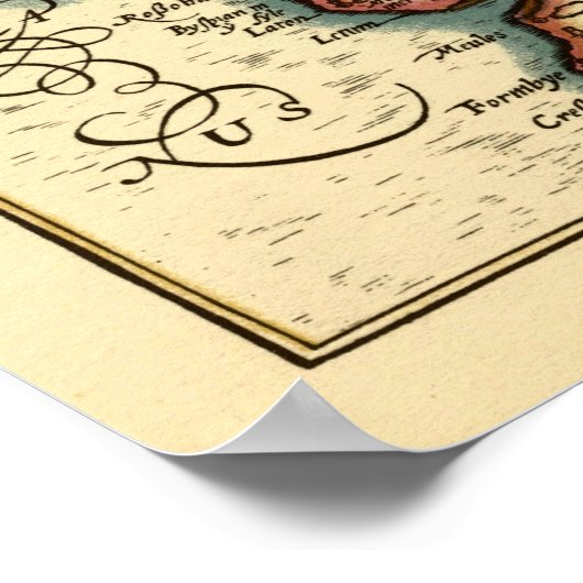 "Lancaster" Lancashire County Map Poster (Hoek)