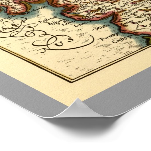 "Lancaster" Lancashire County Map Poster (Hoek)