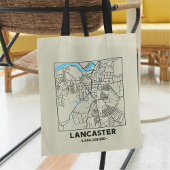 Lancaster, Lancashire Stadsplattegrond Boodschappe Tote Bag