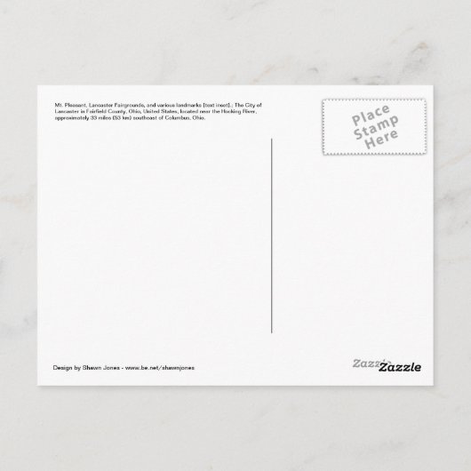 Lancaster Ohio #1 Briefkaart (Achterkant)