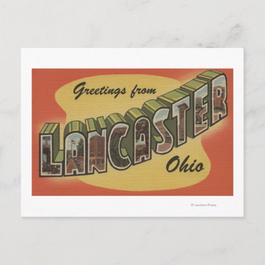 Lancaster, Ohio - Grote letterscènes Briefkaart (Voorkant)