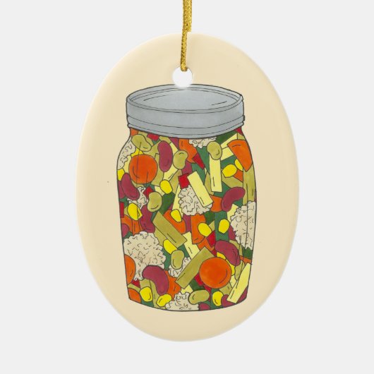 Lancaster PA Dutch Amish Food Canned Chow Keramisch Ornament (Voorkant)