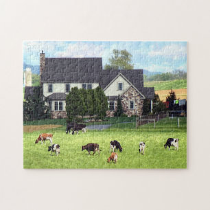 Lancaster PA - Familie Boerderij met Koeien in de Legpuzzel