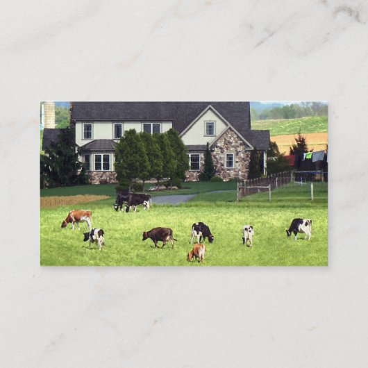 Lancaster PA - Familie Boerderij met Koeien in de  Visitekaartje (Achterkant)