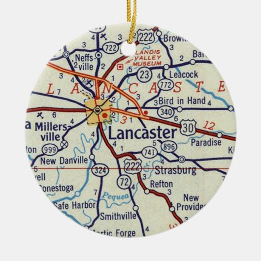 Lancaster PA Keramisch Ornament (Voorkant)
