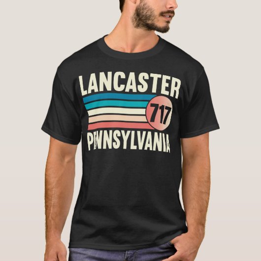 Lancaster Pennsylvania 717 Area Code T-shirt (Voorkant)