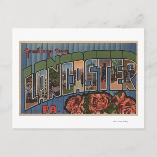 Lancaster, Pennsylvania - Grote Letter-scènes Briefkaart (Voorkant)