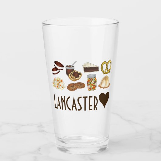 Lancaster Pennsylvania PA Dutch Food Amish Land Glas (Voorkant)