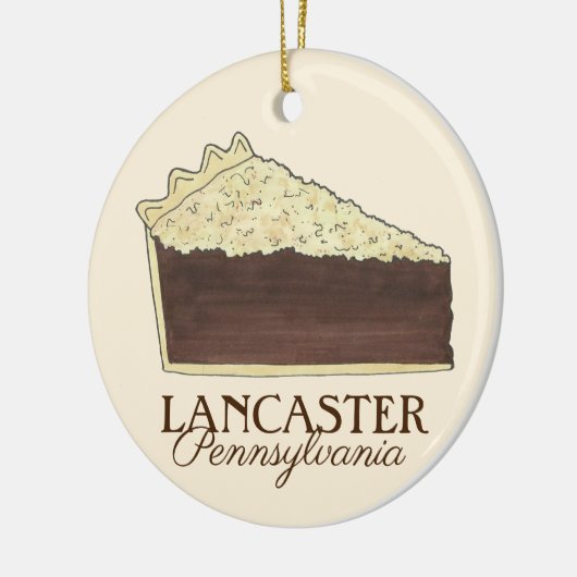Lancaster Pennsylvania PA Dutch Shoo Fly Pie Keramisch Ornament (Links)
