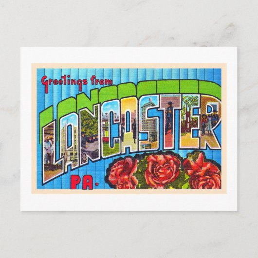 Lancaster Pennsylvania PA Large Letter Briefkaart (Voorkant)