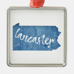 Lancaster Pennsylvania Wood Grain Metalen Ornament