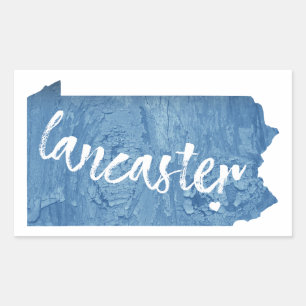 Lancaster Pennsylvania Wood Grain Rechthoekige Sticker