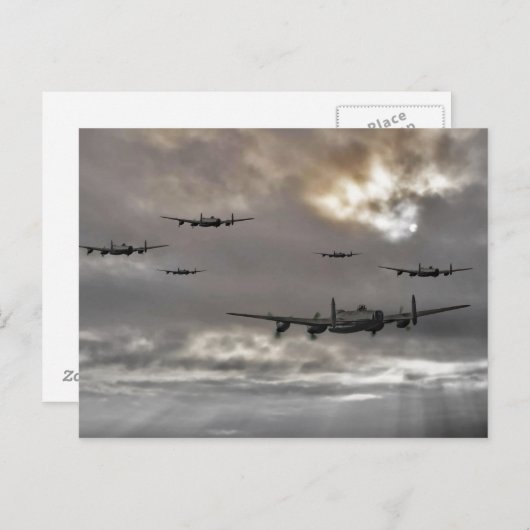 Lancaster Raid Briefkaart (Voorkant / Achterkant)