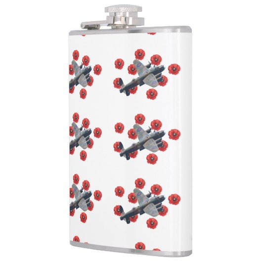 Lancaster tussen rode papavers Heupfles (Links)