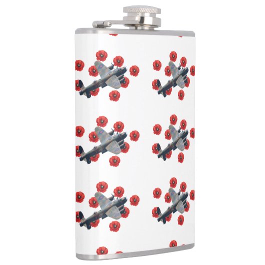  Lancaster tussen rode papavers Heupfles (Rechts)