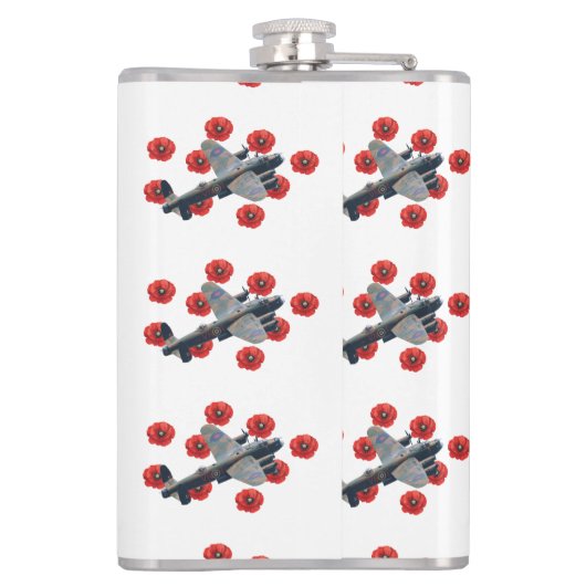  Lancaster tussen rode papavers Heupfles (Achterkant)