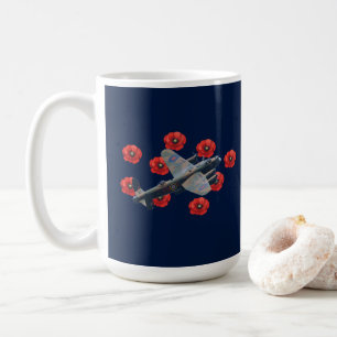 Lancaster tussen rode papavers Koffiemok