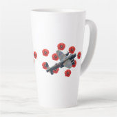 Lancaster tussen rode papavers Latte Mok (Rechterhoek)