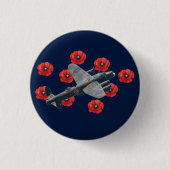 Lancaster tussen rode papavers Ronde Button 3,2 Cm (Voorkant)