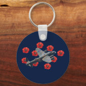 Lancaster tussen rode papavers Sleutelhanger (Voorkant)