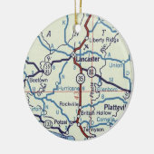 Lancaster WI  Map Keramisch Ornament (Links)