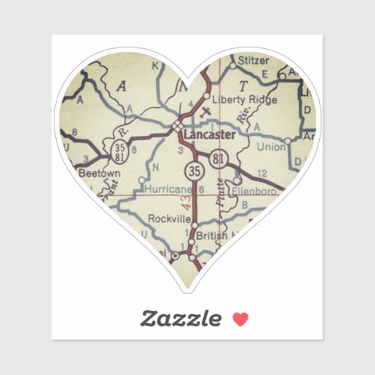 Lancaster WI Map Sticker (Vel)