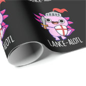 Lance-a-lotl Grappig Axolotl Knight Pun Dark BG Cadeaupapier (Rol Hoek)