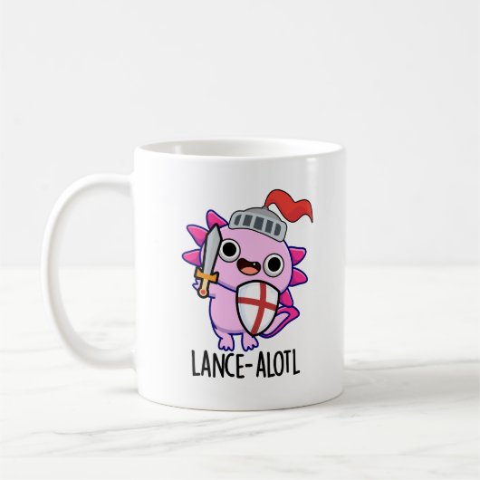 Lance-a-lotl Grappige Axolotl Knight Pun Koffiemok (Links)