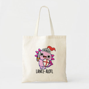 Lance-a-lotl Grappige Axolotl Knight Pun Tote Bag