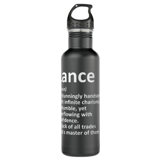 LANCE Definition Personalized Name Funny Birthday Waterfles (Voorkant)