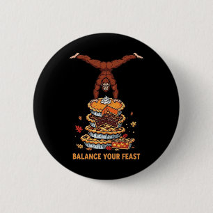 Lance je feestmaal Grappige Thanksgiving Bigfoot Y Ronde Button 5,7 Cm