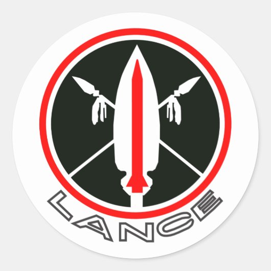 Lance Missile Ronde Sticker (Voorkant)