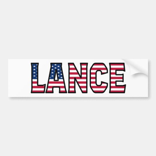 Lance Naam Voornaam USA Sticker Auto (Voorkant)
