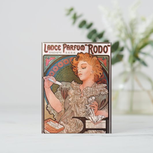 Lance parfum Rodo van Alphonse Mucha Briefkaart (Staand voorkant)