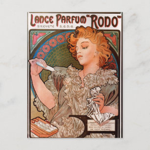Lance parfum Rodo van Alphonse Mucha Briefkaart
